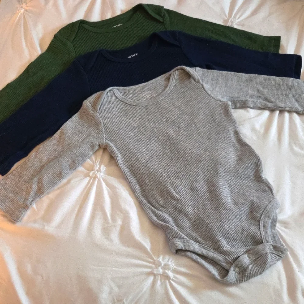 Set of Three Long Sleeve Baby Onesies